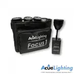 Acue Lighting Focus 1 LED Pinspot System | 4 Lights, Battery-Powered, Wireless DMX, 2.5°–35° Zoom, Carry Bag