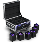 Chauvet DJ Freedom Flex H9 IP X6 | 100% Wireless Hex LED Uplight Kit | IP54 Outdoor-Ready with Charging Case