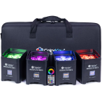 ColorKey MobilePar Pro Hex 6 4-Pack | Wireless Battery Uplights with Case | RGBAW-UV 6x12W LEDs