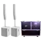 Electro-Voice EVOLVE 70 White Pair with ProX Flight Case | 4,000W Column PA System | White Finish + ATA Transport Case