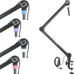 Gator GFWMICBCBM4000 | Professional Broadcast Boom Mic Stand with LED Light