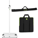 Gravity Stands LS431W Package | White Lighting Stand with Steel Base | 2 Padded Carry Bags