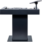 Headliner HL30000 Malibu Portable DJ Booth | Black Podium-Style DJ Booth | 18U Rack with Tool-Free Assembly