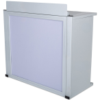 Headliner HL30081 | Solana White Portable DJ Booth | Trifold Frame with Black and White Scrims