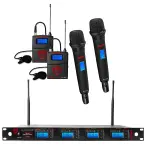 Nady 4W-1KU-HTLT | Quad UHF Wireless Receiver with Handheld / Lavalier Microphone System