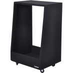 Odyssey CRS14USS162232W | 14U Carpeted Studio Rack with Casters | Angled Design with Steel Rails