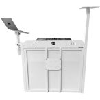 Odyssey DJBOOTHMWWHT | White Folding DJ Booth | Lycra Panels with Laptop Stand