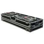 Odyssey FZDJ12W | 12″ Format DJ Mixer and Two Standard Position Turntables Flight Coffin Case with Wheels