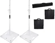 Odyssey LSBP72WHT | 72" Tall White Speaker Stands (Pair) w/ Bags