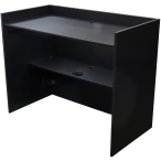 Odyssey PDJBOOTH483824BLACK | Folding DJ Booth Facade | 48in Portable Workstation with Shelves