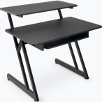 OnStage WS7500B | Studio Workstation with Slide-Out Keyboard Tray | 175 lb Capacity with Monitor Platform