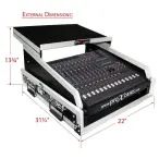 ProX T-2MRSS13ULT | 13U Top + 2U Rack Combo Case | Laptop Shelf & 3 Removable Doors