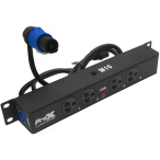 ProX X PWEX4BOX | 4-Outlet NEMA 5-20R Power Drop Box | 20A PowerCON Pass-Through & M10 Mount
