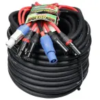 ProX XC-PWC14-DXLR100 | 100ft 14AWG PowerKon + Dual XLR Combo Jumper Cable