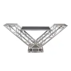 ProX XT-VERRAZANO24 | V-Shape DJ Truss Table with Dual Shelves | 24in Base Plate for Stability