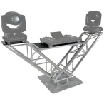 ProX XT-VERRAZANO30 | V-Shape Aluminum Truss DJ Table | Elevated Shelves with 30in Base Plate