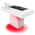 Timber Groove DJ Booth Podium | Compact, Foldable DJ Tower with Lighting Notches (Includes Bag & Laptop Stand)