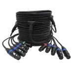 Title: ProX XC-DMX9X43FT TRAIL | 43ft 3-Pin DMX Cable – 9 Breakouts | Color-Coded for Fast Rig Setup