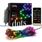 Twinkly TWD200STP-BUS | 32.8ft Smart RGB Dots Light String, Black Wire, App + Voice Controlled