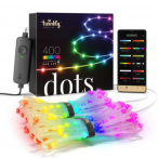 Twinkly TWD400STP-TUS | 65.6ft Smart RGB Dots String Light, Transparent Wire, App & Voice Control