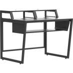 Wavebone Star Rover Studio Desk Black | Two-Tier Studio Workstation | 6U Rack Space for 49 to 61 Key Keyboards