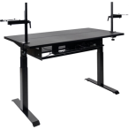 Wavebone Starship Black | Height Adjustable Studio Desk | Standing Workstation with Keyboard Tray