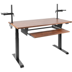 Wavebone Starship Wood | Height Adjustable Studio Desk | Standing Workstation with Keyboard Tray
