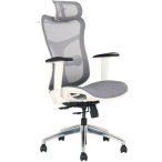 Wavebone Viking Studio Chair Mesh Seat White | Breathable Ergonomic Chair | Foldable Arms & Adjustable Support