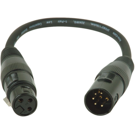 American DJ AC5PM3PFM | 5-Pin Male to 3-Pin Female DMX Turnaround Cable