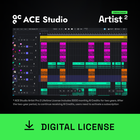 ACE Studio Artist 2.0 Lifetime | AI Vocal and Instrument Studio | Lifetime License with 140+ Voices