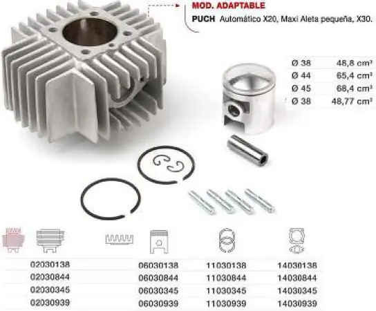 Airsal 65cc Race Kit for Mopeds (Puch kit)