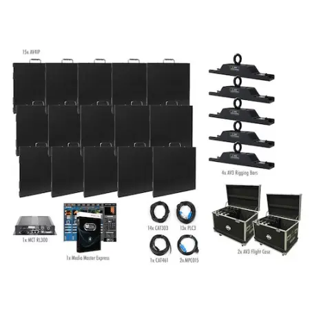 American DJ AV4IP Video Wall 5x3 Complete Package