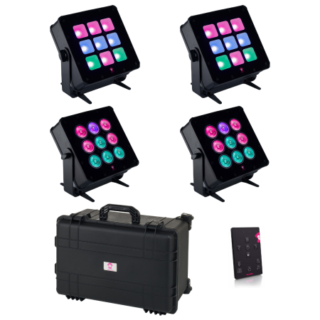 Ape Labs Marvel Pix Spot/Wash TourBox | IP65, 162W RGBLwWcW Battery Pixel Wash w/ 2x 15° and 2x 150° Optics & CRMX