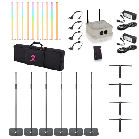 Ape Labs Neon & Pix Combo RoadPack | 10pc Neon Pack, 5 with Pixel Control, 5 Standard, Includes Connect App Controller & 6x UniStands