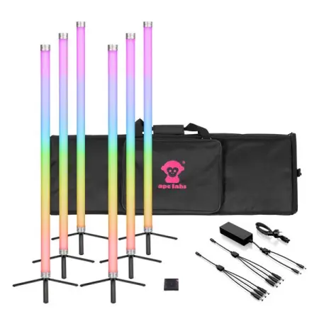 Ape Labs Neon Pix RoadPack | 6x Lights, Remote, Charger, Bag - IP65 | Pixel Tubes w/ CRMX & 15hr Battery