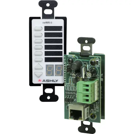 Ashly NEWR-5 | 6-Button Network Wall Controller | PoE-Powered Remote for NE Amps & DSP