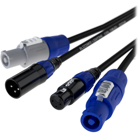 Blizzard Lighting DMXPC-25 | 25ft 3-Pin DMX + Power Cable | powerCON Compatible
