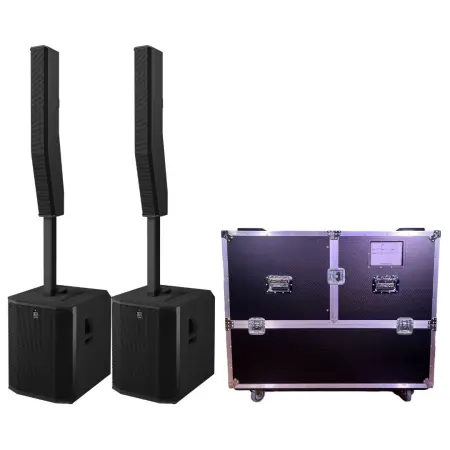 Electro-Voice EVOLVE 70 Pair with ProX Flight Case | 4,000W Column PA System | Includes ATA Case for Transport