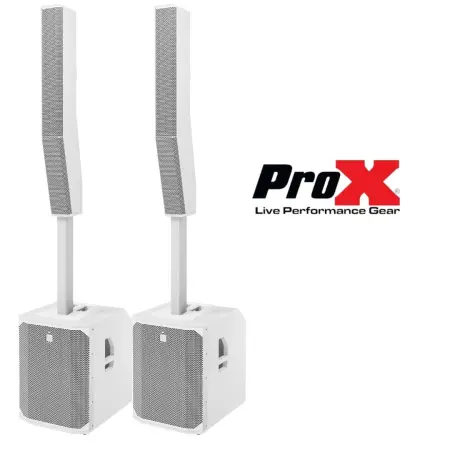 Electro-Voice EVOLVE 70 White Pair with ProX Flight Case | 4,000W Column PA System | White Finish + ATA Transport Case