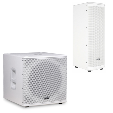 FBT Ventis 206A White & SUBline 115SA White | Dual 6.5in Top + 15in Sub | Compact Powered PA Package