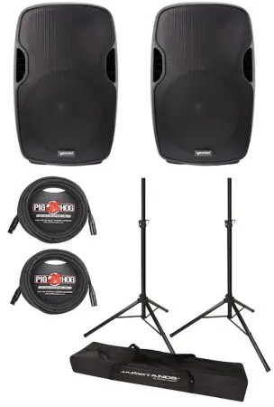 Gemini AS-15P 15" Powered Speaker Package