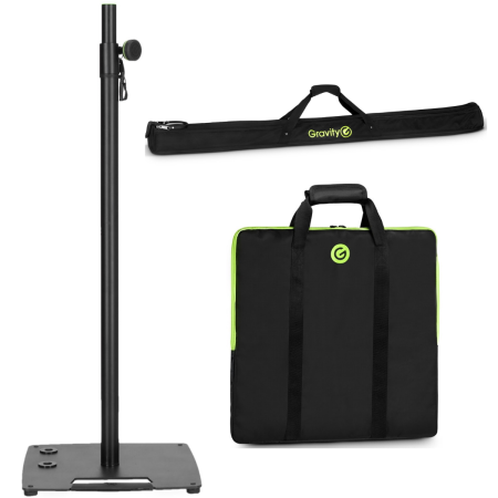 Gravity Stands LS431CB Package | Compact Speaker Stand with M20 Base | 2 Padded Carry Bags