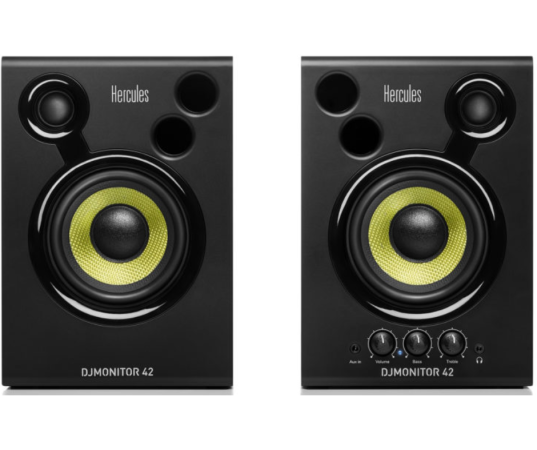 Hercules DJMonitor 42 | 4in Active DJ Speakers | 80W Peak Power & Front Controls