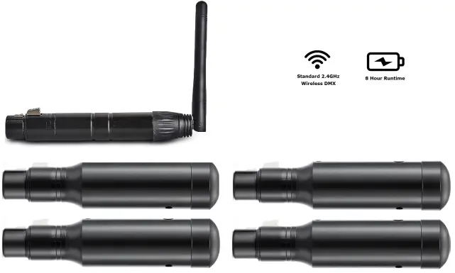 JetCo DMX Wireless Pack (4 Receivers, 1 Transmitter)
