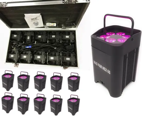 JMaz Mad Par Hex 6S Package - 10pc w/ Charging Case