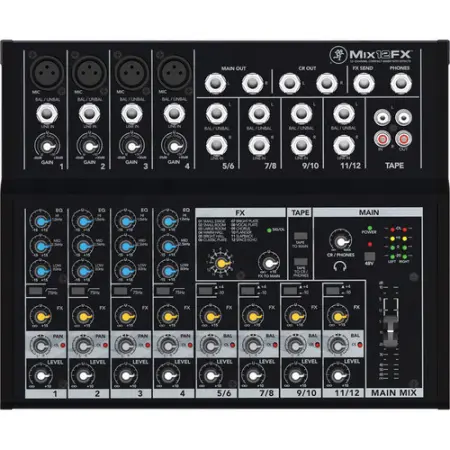 Mackie Mix12FX | Ins: 4 Mic, 4 Line - Effects