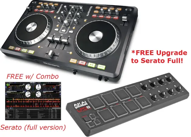 Numark MixTrack Pro and Akai LPD8