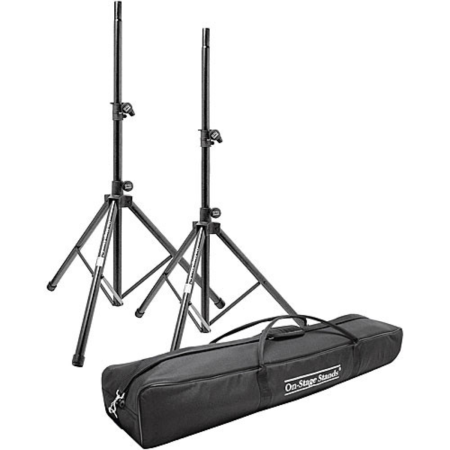 OnStage SSP7950 | Aluminum Speaker Stand Package | Pair with Carrying Bag