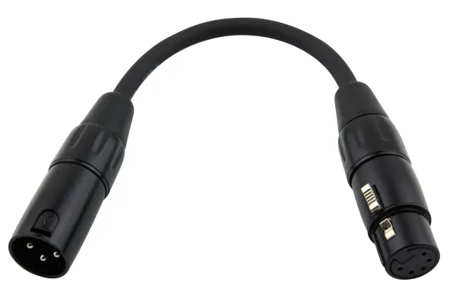 Pig Hog PX-DMX5F | 6" DMX Adapter Cable, 5-Pin Female to 3-Pin Male XLR