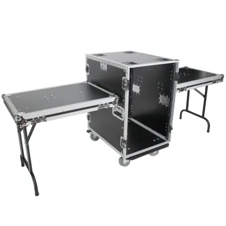 ProX T-16RSS24WDST | 16U ATA Rack Flight Case with Side Tables | 24" Deep with Casters